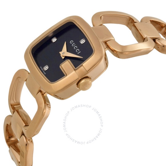 Genuine Gucci Rose Goldtone Bracelet Watch With Diamonds - Picture 2 of 11